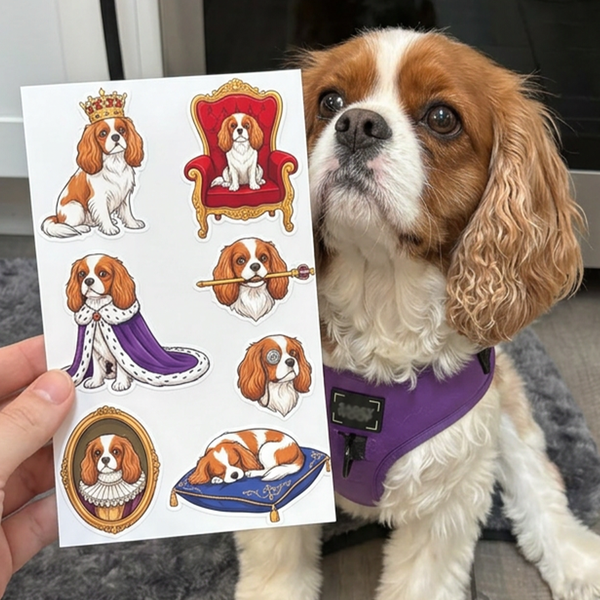 Riley with sticker sheet