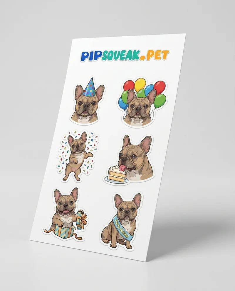 Custom pet sticker sheet – Party theme