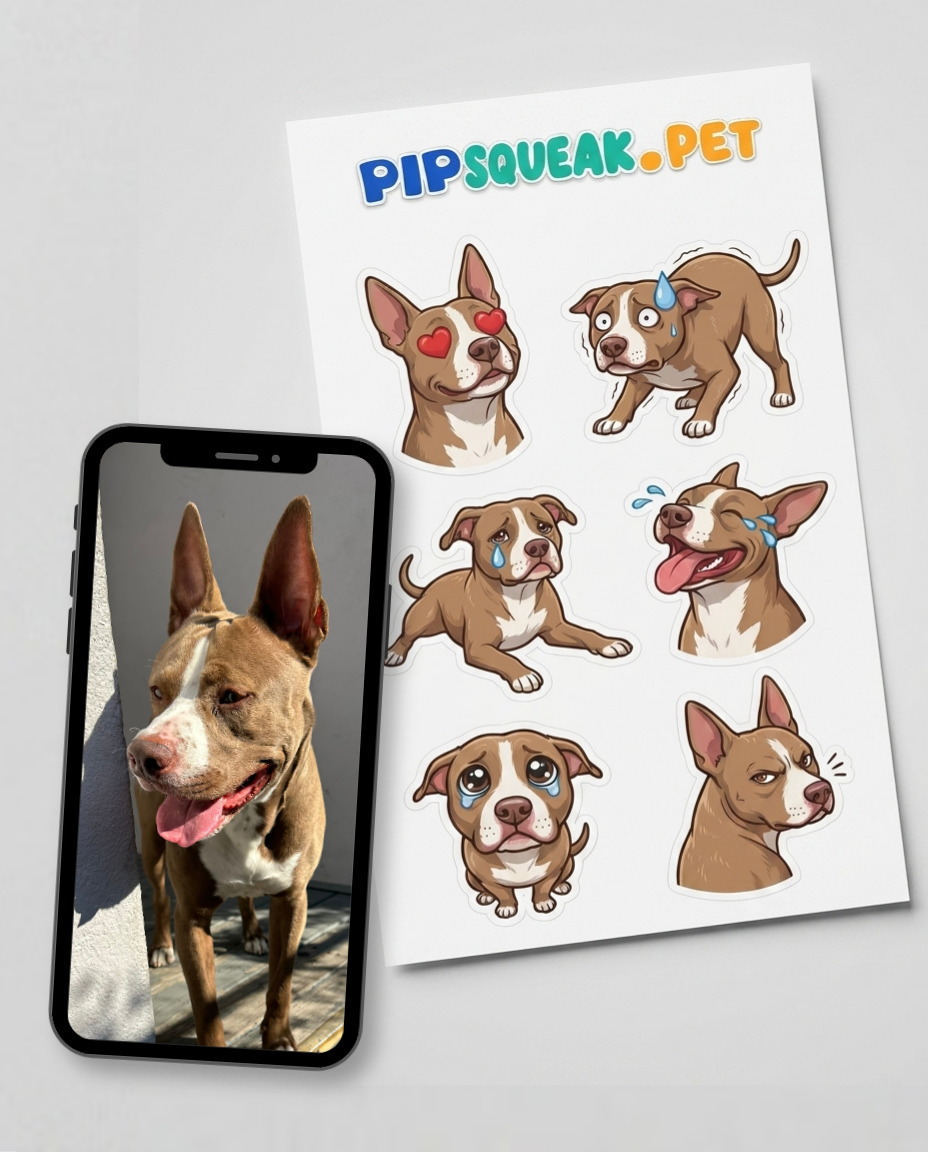 Pitbull sticker sheet with phone